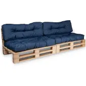 Bananair Palettenkissen lot x2 aus polyester 120x80cm/120x40cm, blau
