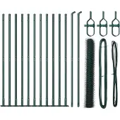 vidaXL Sechseckzaun mit Betonsockel 25 x 1 m PVC-beschichteter Stahl
