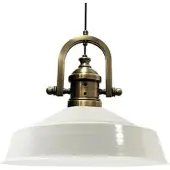 Bamyum Pendelleuchte Metall Ø41 cm, Weiß innen weiß, E27, Vintage Lampe
