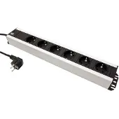 Bachmann Handwerkerleiste 6x Schutzkontakt, 19-Zoll-Rack kompatibel, 2 m