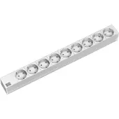 Bachmann 19" Steckdosenleiste 9fach, ohne Schalter, silberfarben