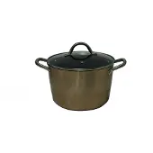 Ibili Topf mit Deckel -Natura Kupfer, Aluminium, 24x15 cm, braun