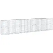 vidaXL Gabione mit Deckel 900x100x200 cm Verzinktes Eisen