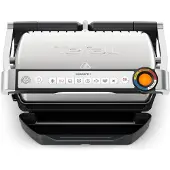 Tefal OptiGrill + GC718D10, Schwarz, Edelstahl, Rechteckig, Tasten, 600 cm², 300 x 200 mm, 1 Zone(n)