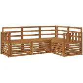 vidaXL Outdoor-Sofagarnitur 4 stk. Natur Polyester