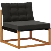 vidaXL Outdoor Mittelsofa Massives Akazienholz und Textilene Natur