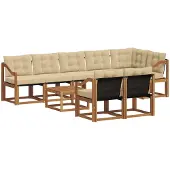 vidaXL Outdoor-Sofagarnitur 9 stk. Natur und Beige