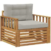 vidaXL Outdoor-Sofa Massives Akazienholz und Polyester