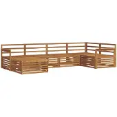 vidaXL Outdoor-Sofagarnitur 6 Stk. Natur