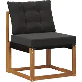 vidaXL Outdoor Mittelsofa Massivholz Akazie und Textilene Stoff Natur