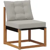 vidaXL Outdoor Mittelsofa Massivholz Akazie und Textilene Stoff Natur