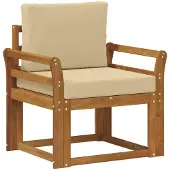 Syfax Outdoor-Sofa Massives Akazienholz und Polyester Natur