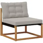 vidaXL Outdoor Mittelsofa Massives Akazienholz und Textilene Natur