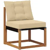 Syfax Outdoor Mittelsofa Massivholz Akazie und Textilene Stoff Natur