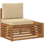 vidaXL Outdoor Endsofa Natur 91 x 63 x 73 cm Massivholz Akazie