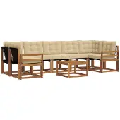 vidaXL Outdoor-Sofagarnitur 8 stk. Natur und Beige