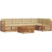 vidaXL Outdoor-Sofagarnitur 6 stk. Natur und Beige