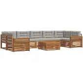 vidaXL Outdoor-Sofagarnitur 8 stk. Natürlich und Hellgrau