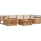 vidaXL Outdoor-Sofagarnitur 7 Stk. Natur Massivholz Akazie