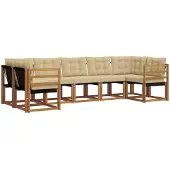 vidaXL Outdoor-Sofagarnitur 7 stk. Natur und Beige