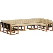 vidaXL Outdoor-Sofagarnitur 10 stk. Natur und Beige