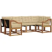 vidaXL Outdoor-Sofagarnitur 6 stk. Natur und Beige
