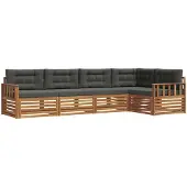 vidaXL Outdoor-Sofagarnitur 5 stk. Natur und Anthrazit