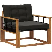vidaXL Outdoor-Sofagarnitur Massives Akazienholz und Textilene Natur