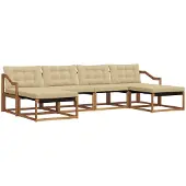 vidaXL Outdoor-Sofagarnitur mit Kissen 6 pcs Natur und Beige
