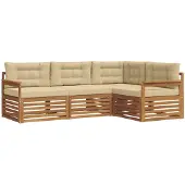 vidaXL Outdoor-Sofagarnitur 4 Stk. Natur und Beige