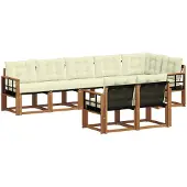 vidaXL Outdoor-Sofagarnitur 8 stk. Natur und Creme