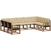 vidaXL Outdoor-Sofagarnitur 9 stk. Natur und Beige
