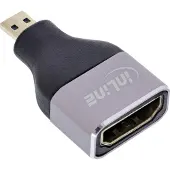 InLine 17991B, HDMI A, Micro HDMI D, Schwarz, Grau