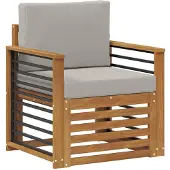 Syfax Outdoor-Sofa Massives Akazienholz und Polyester Natur