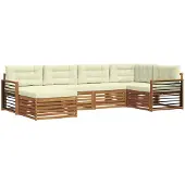 vidaXL Outdoor-Sofagarnitur 6 Stk. Natur und Creme