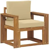 Syfax Outdoor-Sofa Massives Akazienholz und Polyester Natur