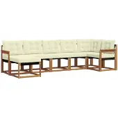 vidaXL Outdoor-Sofagarnitur 7 stk. Natur und Creme