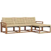 vidaXL Outdoor-Sofagarnitur 4 Stk. Natur und Beige