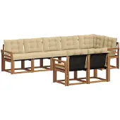 vidaXL Outdoor-Sofagarnitur 8 stk. Natur und Beige