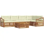 vidaXL Outdoor-Sofagarnitur 6 stk. Natur und Creme