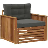 vidaXL Outdoor-Sofa Massives Akazienholz und Polyester