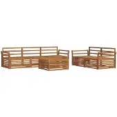 vidaXL Outdoor-Sofagarnitur 6 pcs Natur Massivholz Akazie