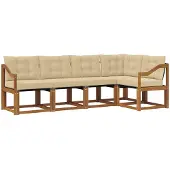 vidaXL Outdoor-Sofagarnitur 5 stk. Natur und Beige