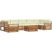 vidaXL Outdoor-Sofagarnitur 8 stk. Natur und Creme