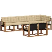vidaXL Outdoor-Sofagarnitur 8 stk. Natur und Beige