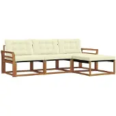 vidaXL Outdoor-Sofagarnitur 4 Stk. Natur und Creme