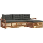 vidaXL Outdoor-Sofagarnitur 4 stk. Natur und Anthrazit
