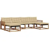 vidaXL Outdoor-Sofagarnitur 6 stk. Natur und Beige