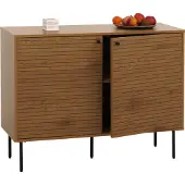 Mendler Sideboard MCW-N78, Kommode Schrank Anrichte, skandinavischer Stil Metall Holz Melamin MVG 86x110x40cm natur
