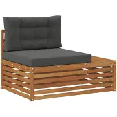 vidaXL Outdoor Endsofa Natur 115 x 83 x 73 cm Massivholz Akazie
